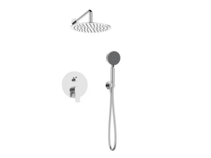 ANCONA Душевой комплек (Встр.смесит.для душа с переключ. на два выхода, верхн.душ 25см, ручной душ со шлангом, штуцером и держ.) хром, ANCONA-DSET-CRM