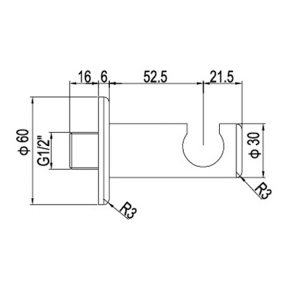 Держатель ручного душа с подключением RGW SP-183 Держатель ручного душа с подключением RGW SP-183