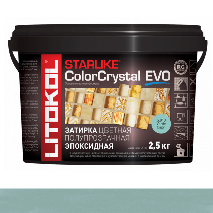 Затирка эпоксидная STARLIKE COLOR CRYSTAL EVO, S.810 Verde Capri 2,5кг