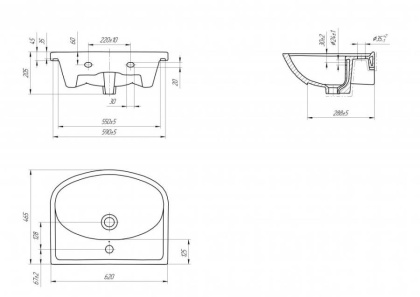 Раковина Cersanit Erica 60  Раковина Cersanit Erica 60