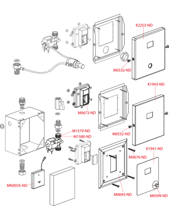 Устройство автоматического смыва для писсуара с возможностью мануального смыва, металл, 12 B (подключение к сети)