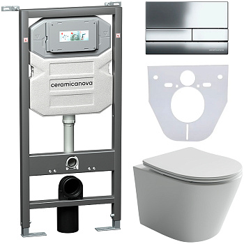 Сет 4 в 1 Инсталляция с кнопкой+унитаз+шумоизоляция