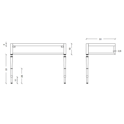 Консоль VOGUE 100 Чёрная 890-B Boheme