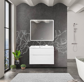 Тумба с раковиной подвесная BelBagno MARINO-H60 80 Rovere Moro, раковина белая