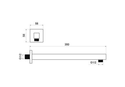 Держатель верхнего душа настенный 350 мм AQUATEK AQ2175CR  Держатель верхнего душа настенный 350 мм AQUATEK AQ2175CR