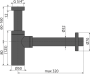Сифон для умывальника цельнометаллический черный, A400BLACK