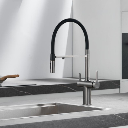 Смеситель для кухни с гибким изливом ROSE R358 R358T Смеситель для кухни с гибким изливом ROSE R358 R358T