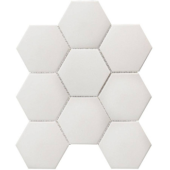 Противоскользящая мозаика, Hexagon Big White Antislip 95x110, Non-Slip