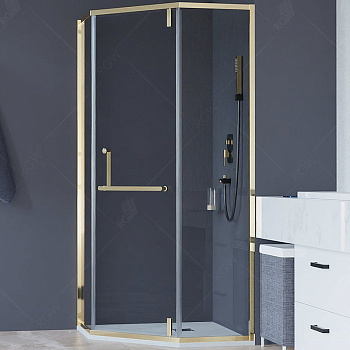 Душевой уголок RGW Hotel HO-084G 90х90 350608499-16 профиль Золото стекло прозрачное