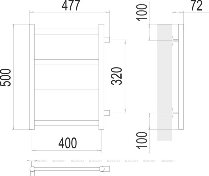Полотенцесушитель Terminus Аврора П4 400х500 бп320 Полотенцесушитель Terminus Аврора П4 400х500 бп320