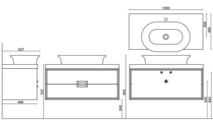 Спец. изделие декоративное из керамогранита Роверелла 100х48, серое,CN100.DL501300R