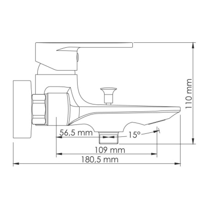 Elbe 7401 Смеситель для ванны с коротким изливом Wasserkraft Elbe 7401 Смеситель для ванны с коротким изливом Wasserkraft