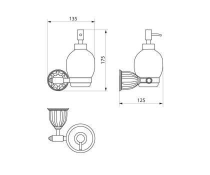 Дозатор жидкого мыла RUSH Socotra, 11х29х11 см, хром, ST12810