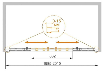 PRATICO-BF-2-200-C-Cr Душевая дверь PRATICO-BF-2-200-C-Cr Душевая дверь