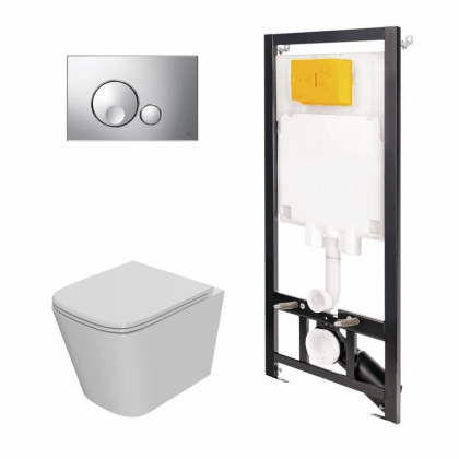 Сет: Инстал.OLI 80 ECO +панель Globe хр.глянц., OLI+Унитаз Point Ника