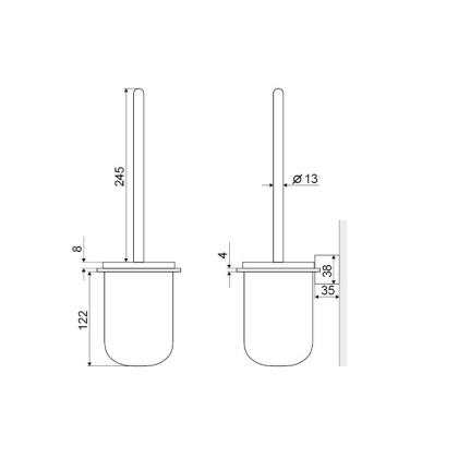 Ершик подвесной EXCELLENT Kobo (хром)