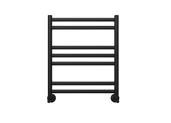 Полотенцесушитель водяной Aquatek (Акватек) Оберон П7 500х600 мм, черный муар, подключение нижнее/диагональное, сверхпрочная пищевая нержавеющая сталь AISI 304L, гарантия 10 лет