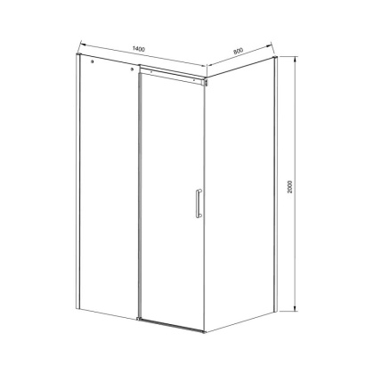 Душевой уголок Dice VSR-4D8014CL, 1400*800, хром, стекло прозрачное