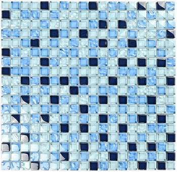 Мозаика стеклянная Blue Drops (чип 8*15*15) 300*300, м2