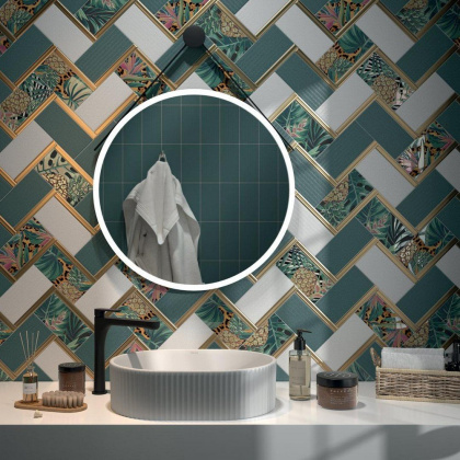 Декор HGD\A497\19056 Пальмейра флора 9,9см*20см*6,9мм (1уп/36шт/0,712м2) Ткань, шт