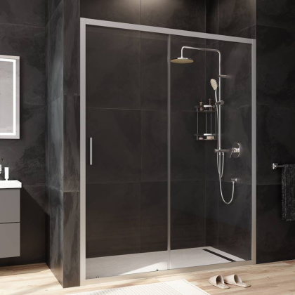 W90G-150-1-195MT Gem Solo Дверь душевая 150х195, стекло прозрачное, профиль матовый Хром