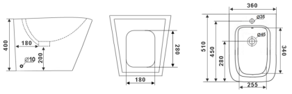 Биде Timo SOLI TK-302 напольное Биде Timo SOLI TK-302 напольное