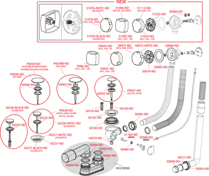 Сифон для ванны автомат комплект, хром