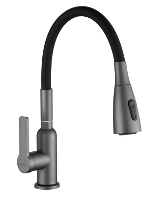 Смеситель для кухни латунь, оружейная сталь S843T-1