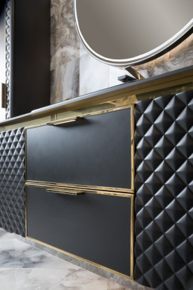 Тумба ROMBO 120cm Антрацит/золото 777-120-BG Boheme