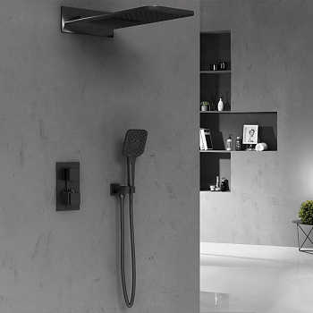 Душевой комплект VSFW-103TMB термостатический встраиваемый, двухрежимный, черный Душевой комплект VSFW-103TMB термостатический встраиваемый, двухрежимный, черный