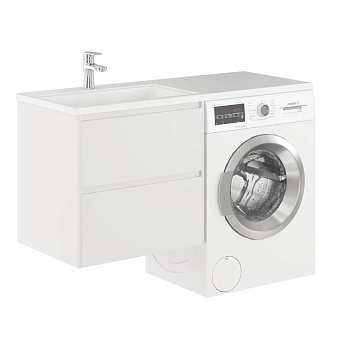 Тумба с раковиной подвесная  Creto Cafor White 130 левосторонняя