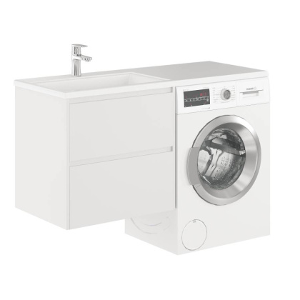 Тумба с раковиной подвесная  Creto Cafor White 130 правосторонняя