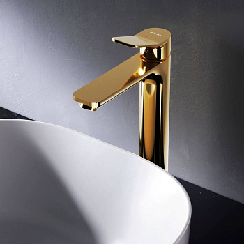 F85A92099 X-Joy, смеситель д/умывальника высокий, золото F85A92099 X-Joy, смеситель д/умывальника высокий, золото