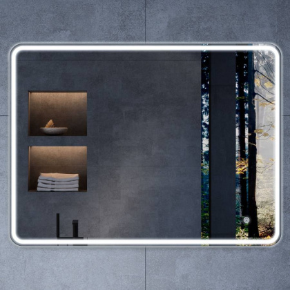 Зеркало LED VLM-3VC800 800х600 c сенсорным выключателем и диммером Зеркало LED VLM-3VC800 800х600 c сенсорным выключателем и диммером