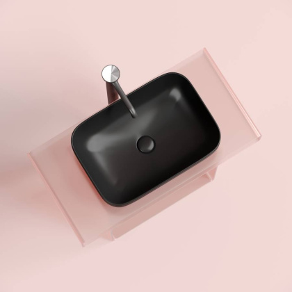 Умывальник чаша накладная прямоугольная (цвет Черный Матовый) Element 500*359*145мм