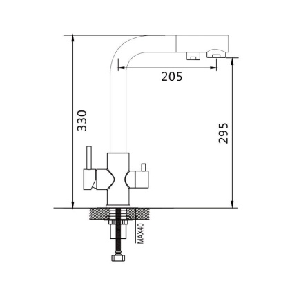 Смеситель для кухни со встроенным фильтром (краном) под питьевую воду Shevanik S328 S328C