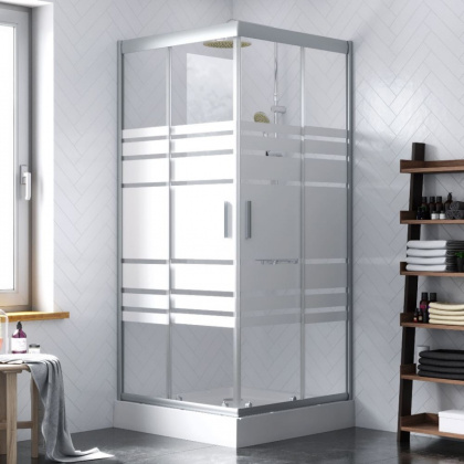 W45G-403-090TM Tender Squre Slide 90. Душевое ограждение, 90x90, профиль Хром, стекло прозрачное, бе