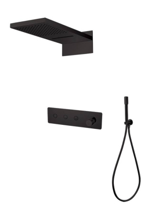 Встроенная душевая система FUSION, трехпозиционная BLACK Встроенная душевая система FUSION, трехпозиционная BLACK