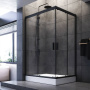 W90G-404-120290-BT Gem Twin Slide 120x90. Душевое ограждение,120x90, профиль Черный мат., стекло про