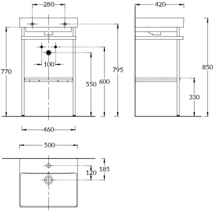 Структура металлическая PRO напольная 50, черная матовая
