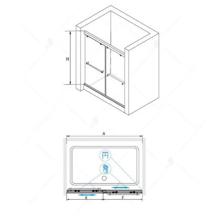 Душевая дверь RGW Tornado TO-11 140 01071114-11 профиль Хром стекло прозрачное