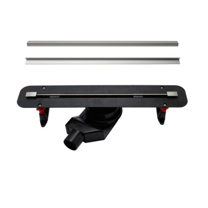 13100033 Линейный трап 650 мм CONFLUO PREMIUM SLIM LINE, ультратонкая модель с дизайн-вставкой Slim Исполнение: Матовый хром 