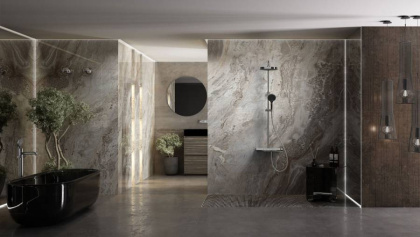 Душевая стойка Inspire VSFS-3I12TCH термостатическая с изливом, 30см верх.душ, хром