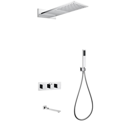 Душевая система ABBER Daheim AF8253 скрытого монтажа с изливом, термостат, хром Душевая система ABBER Daheim AF8253 скрытого монтажа с изливом, термостат, хром