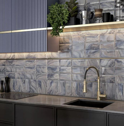 Декор Сеттиньяно синий глянцевый 9,9x20x0,92