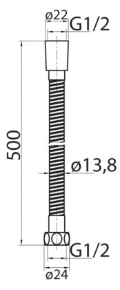 CZR-FMDC2-120-03 Гибкий шланг, длина 1,2 м, исполнение золото CZR-FMDC2-120-03 Гибкий шланг, длина 1,2 м, исполнение золото