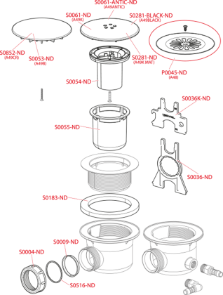 Сифон для душевого поддона, бронза-антик