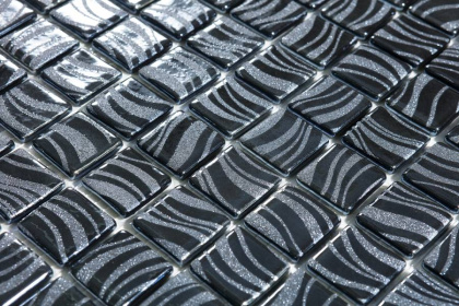 Стеклянная мозаика 7803 Glitter Black 25x25, Glitter