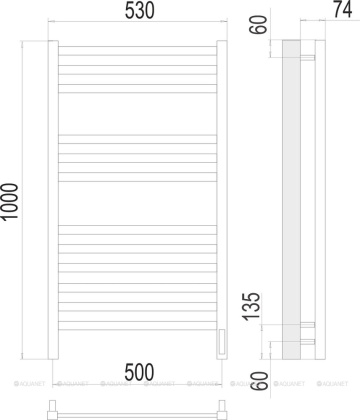 Полотенцесушитель Terminus Ното П12 500х1000 электро Полотенцесушитель Terminus Ното П12 500х1000 электро