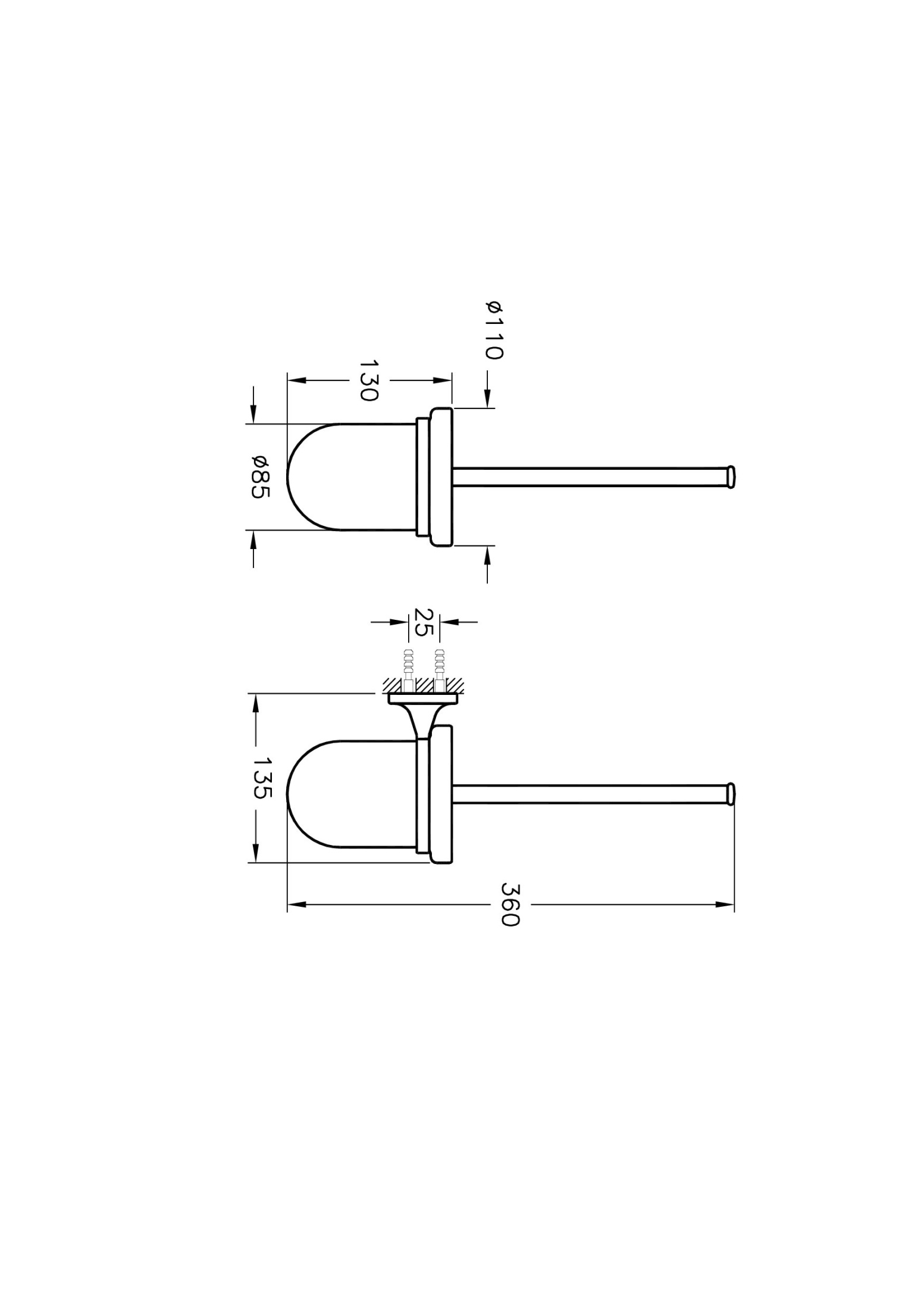 Держатель ершика Marin, хром